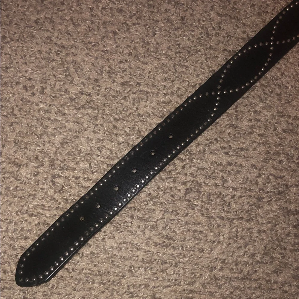 Brighton Women’s Black Jett Garrison Silver Buckle Studded Belt